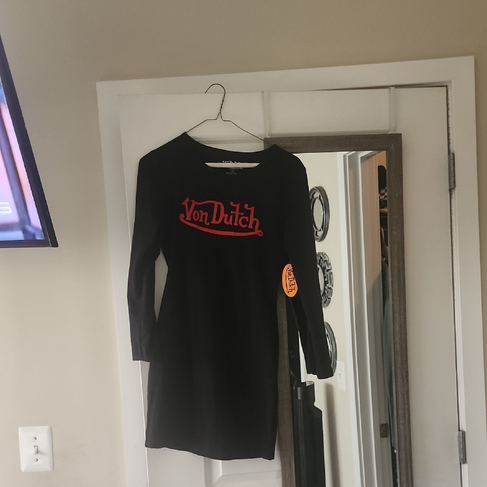 Von Dutch Black Dress with Red Logo